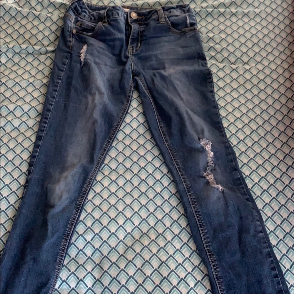 Justice super skinny distressed jeans